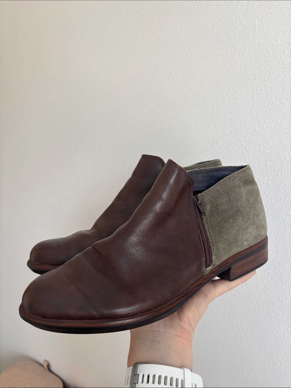 NOAT Helm Ankle Boots Brown Dark Green Womens Size EU 42 US 11-11.5 EUC - Picture 6 of 10